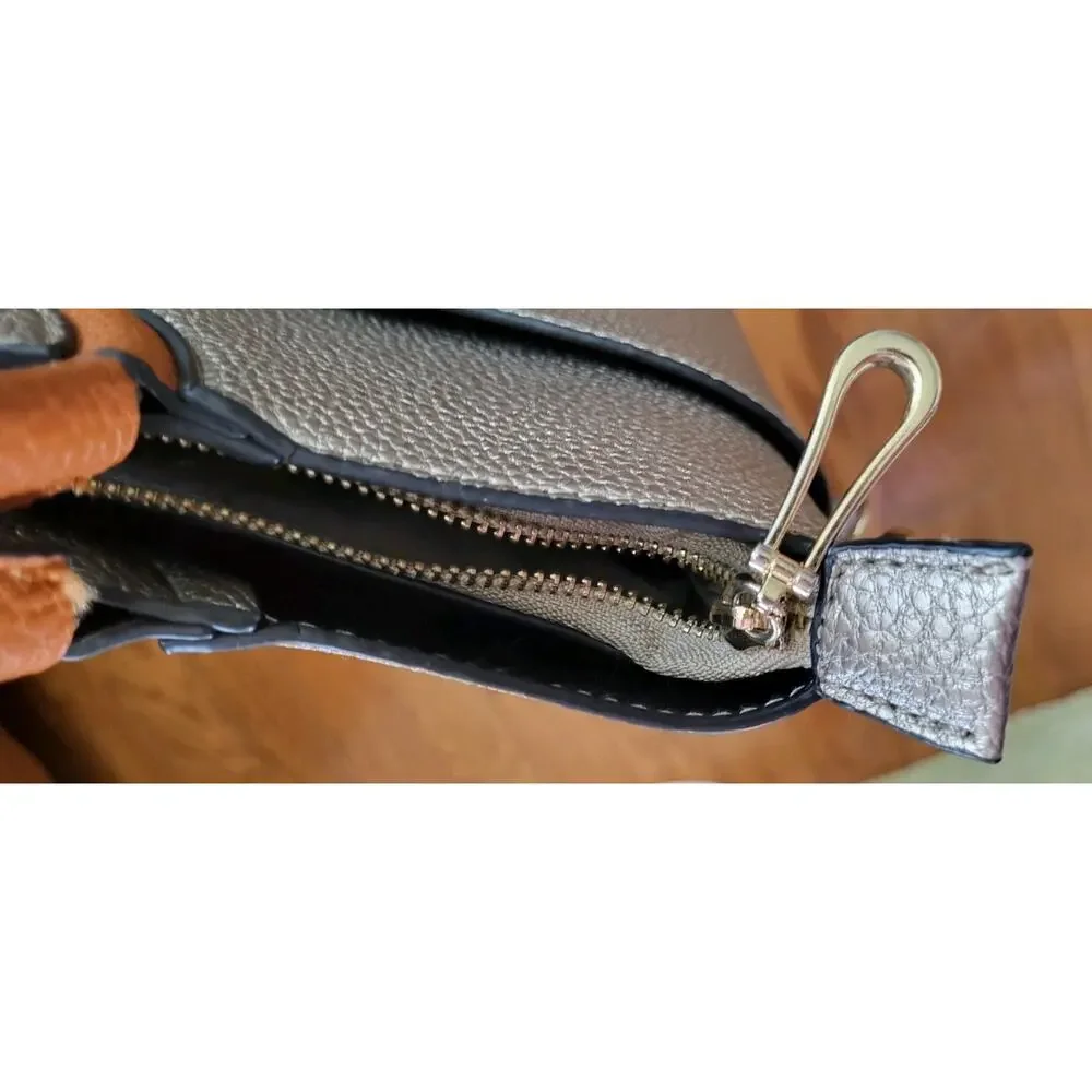 MELLOW WORLD Purse Crossbody with Circle Handles Medium Gold Brown